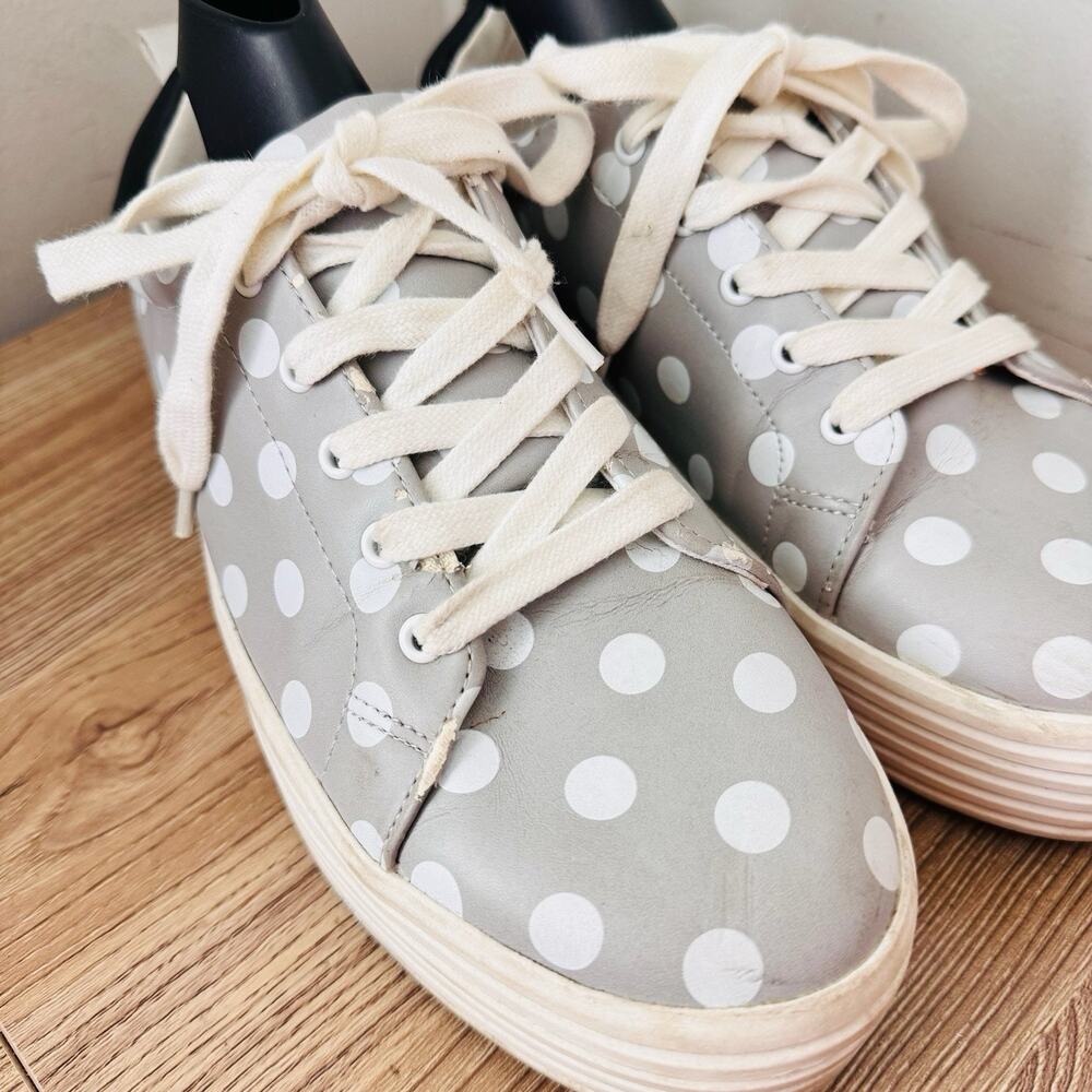 Zara Polka Dot Platform Sneakers Gray And White Women’s Size 6 - Picture 5 of 11